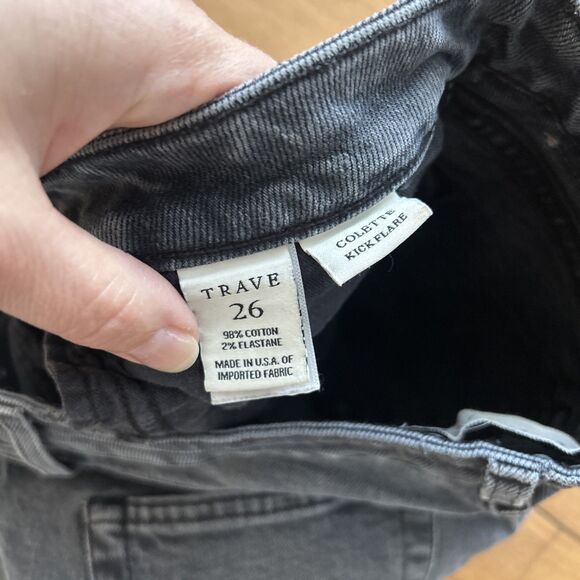 TRAVE Colette Midrise Kick Flare Raw Hem Jeans - Picture 6 of 10